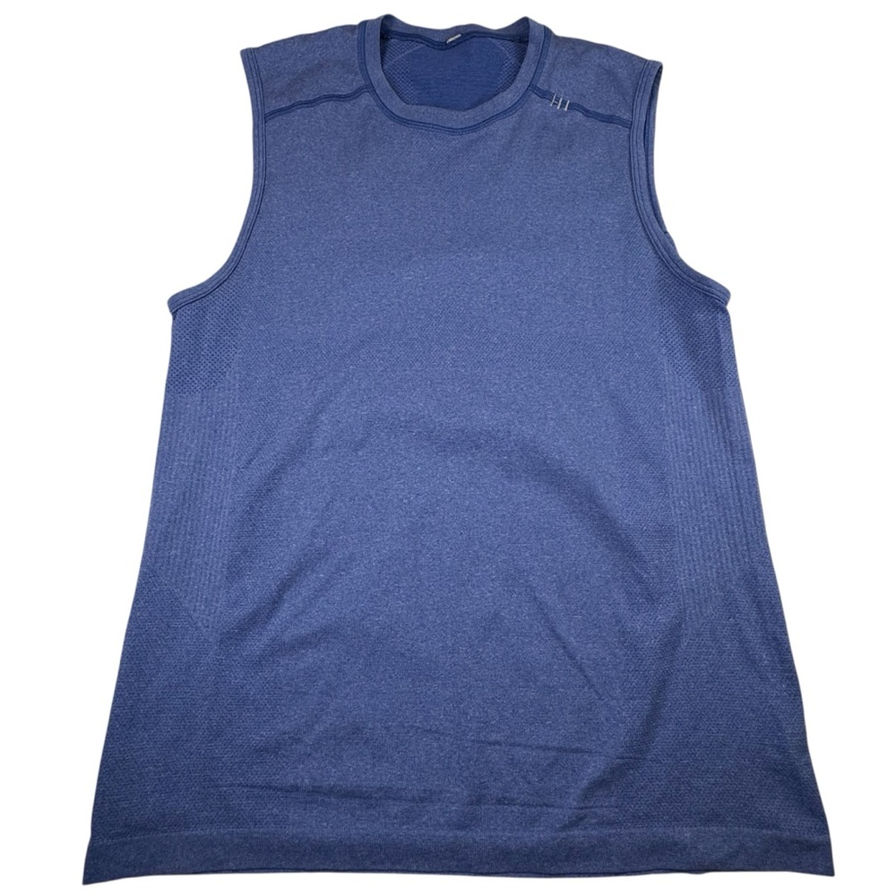 !!!!!! SOLD !!!!!!     Small Blue Metal Tech Vent Stretch Sleeveless Gym
